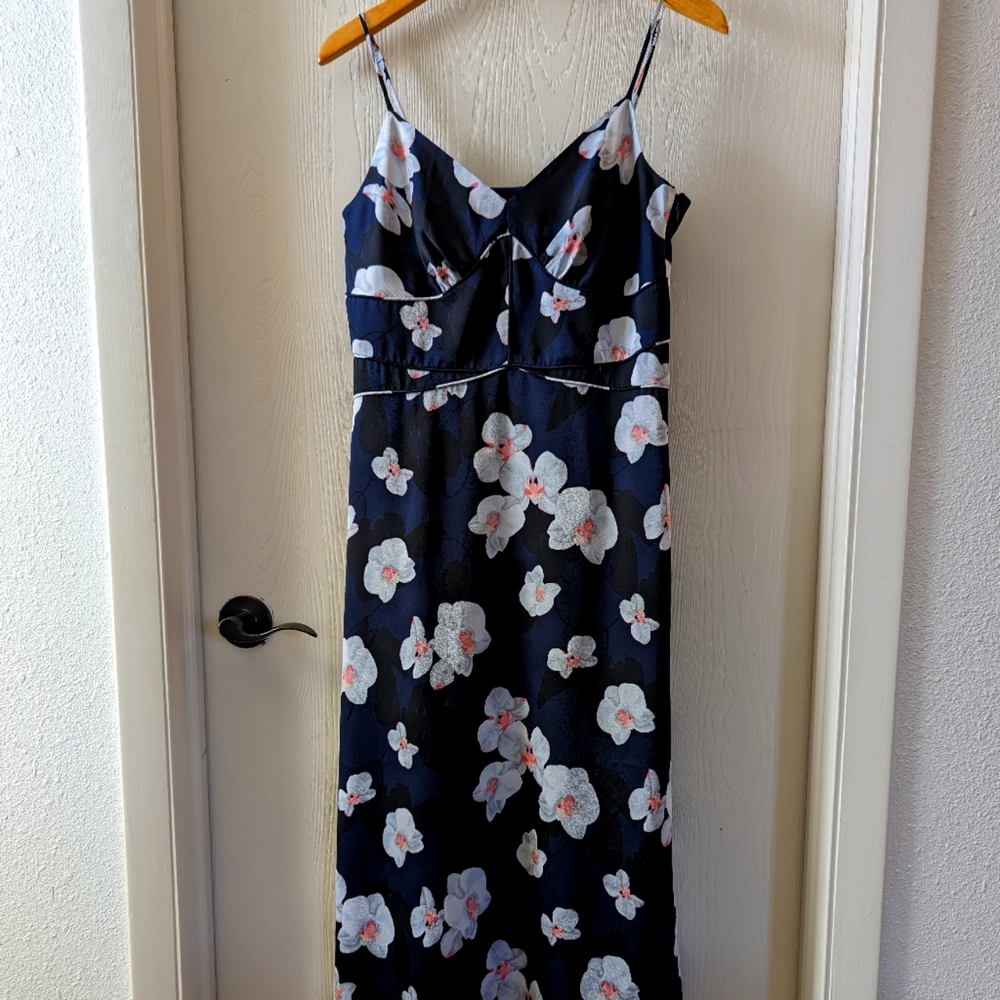 Banana Republic Navy Floral Maxi Dress